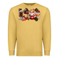 Antique Gold Chocolate Love Coffee Cups Premium Sweatshirt - FaDigitalArtStudio