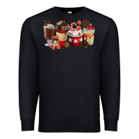 Black Chocolate Love Coffee Cups Premium Sweatshirt - FaDigitalArtStudio