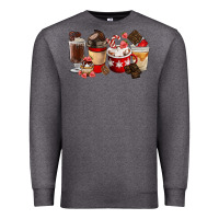 Charcoal Heather Chocolate Love Coffee Cups Premium Sweatshirt - FaDigitalArtStudio
