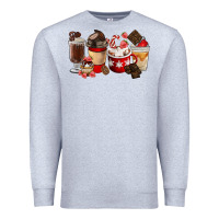 Heather Grey Chocolate Love Coffee Cups Premium Sweatshirt - FaDigitalArtStudio
