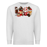 Oatmeal Heather Chocolate Love Coffee Cups Premium Sweatshirt - FaDigitalArtStudio