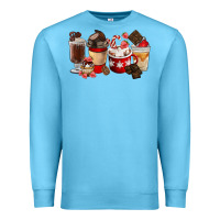 Ocean Blue Chocolate Love Coffee Cups Premium Sweatshirt - FaDigitalArtStudio