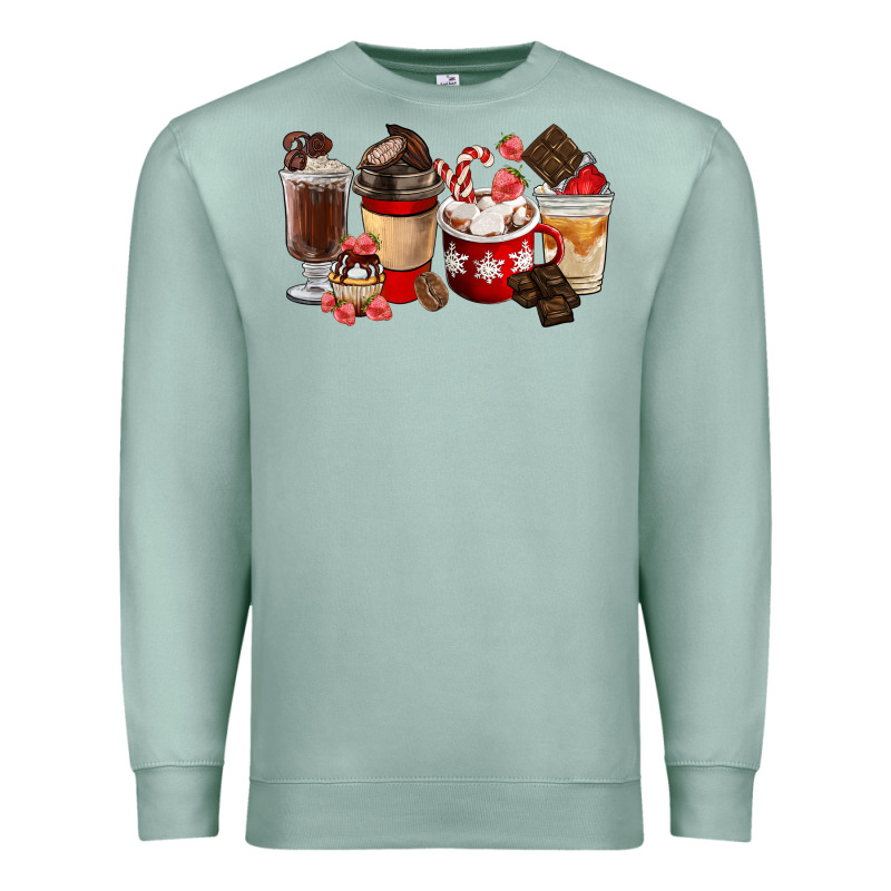Chocolate Love Coffee Cups Premium Sweatshirt by FaDigitalArtStudio | Teevron