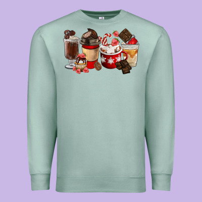 Chocolate Love Coffee Cups Premium Sweatshirt Designed By Fadigitalartstudio