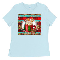 Baby Blue Christmas coffee Ladies Tee - Jasminsmagicworld