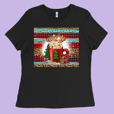 Christmas Coffee Ladies Tee Designed By Jasminsmagicworld