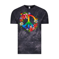 Cloud Black Peace Pride LGBTQ+ And Flowers Vintage Tee - BundleAndBundleShop