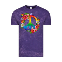 Cloud Purple Peace Pride LGBTQ+ And Flowers Vintage Tee - BundleAndBundleShop