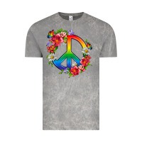 Cloud Rock Peace Pride LGBTQ+ And Flowers Vintage Tee - BundleAndBundleShop