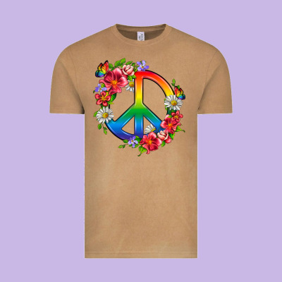 Peace Pride Lgbtq+ And Flowers Vintage Tee Designed By Bundleandbundleshop