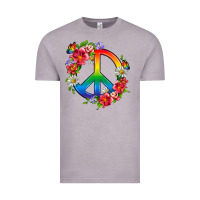 Vintage Zinc Peace Pride LGBTQ+ And Flowers Vintage Tee - BundleAndBundleShop
