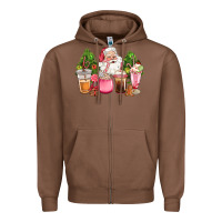 Chestnut pink christmas santa coffe cups Zipper Hoodie - CowGirlArtShop