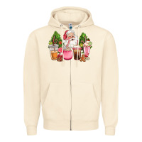 Sandshell pink christmas santa coffe cups Zipper Hoodie - CowGirlArtShop