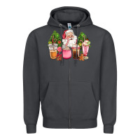 Smoke pink christmas santa coffe cups Zipper Hoodie - CowGirlArtShop