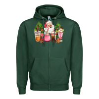 Sports Green pink christmas santa coffe cups Zipper Hoodie - CowGirlArtShop