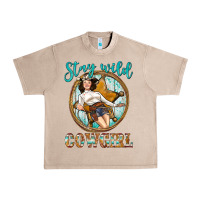 French Oak Western Stay Wild Cowgirl Urban Heavy Tee - BundleAndBundleShop