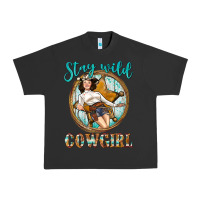 Pigment Black Western Stay Wild Cowgirl Urban Heavy Tee - BundleAndBundleShop