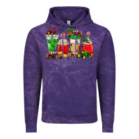 Cloud Purple Christmas tractor coffee cup Vintage Hoodie - NancyCooperArtShop