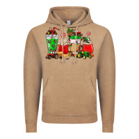 Vintage Coffee Christmas tractor coffee cup Vintage Hoodie - NancyCooperArtShop