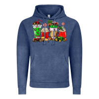 Vintage Denim Christmas tractor coffee cup Vintage Hoodie - NancyCooperArtShop