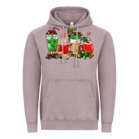 Vintage Zinc Christmas tractor coffee cup Vintage Hoodie - NancyCooperArtShop