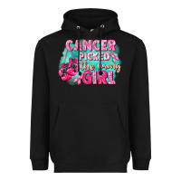 Black Cancer picked the wrong girl Breast Cancer Heavyweight Hoodie - FaDigitalArtStudio