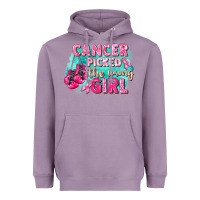 Lavender Cancer picked the wrong girl Breast Cancer Heavyweight Hoodie - FaDigitalArtStudio