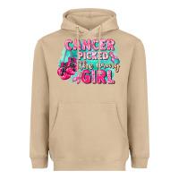 Mushroom Cancer picked the wrong girl Breast Cancer Heavyweight Hoodie - FaDigitalArtStudio