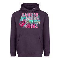 Plum Cancer picked the wrong girl Breast Cancer Heavyweight Hoodie - FaDigitalArtStudio
