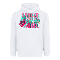 Cancer Picked The Wrong Girl Breast Cancer Heavyweight Hoodie | Teevron