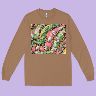 Easter Quail Egg And Daisy Long Sleeve Tee Designed By Ranaportraitstore
