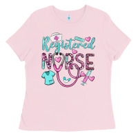 Bubblegum Pink registered nurse rn Ladies Tee - BarkalooDesign