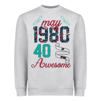 Heather Grey Made In May 1980 40 Years Of Being Awesome Heavyweight Sweatshirt - Bettercallsaul