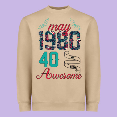 Made In May 1980 40 Years Of Being Awesome Heavyweight Sweatshirt Designed By Bettercallsaul