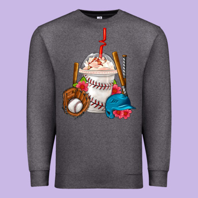 Baseball Frappe Coffee Premium Sweatshirt Designed By Fadigitalartstudio