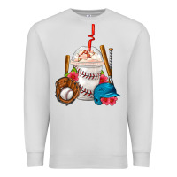 Dove Grey Baseball Frappe Coffee Premium Sweatshirt - FaDigitalArtStudio