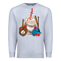 Heather Grey Baseball Frappe Coffee Premium Sweatshirt - FaDigitalArtStudio