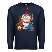 Navy Baseball Frappe Coffee Premium Sweatshirt - FaDigitalArtStudio