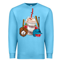 Ocean Blue Baseball Frappe Coffee Premium Sweatshirt - FaDigitalArtStudio