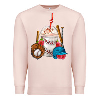 Pale Pink Baseball Frappe Coffee Premium Sweatshirt - FaDigitalArtStudio