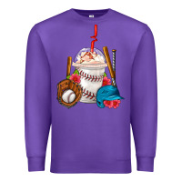 Purple Baseball Frappe Coffee Premium Sweatshirt - FaDigitalArtStudio