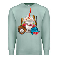 Seafoam Baseball Frappe Coffee Premium Sweatshirt - FaDigitalArtStudio