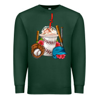 Sports Green Baseball Frappe Coffee Premium Sweatshirt - FaDigitalArtStudio