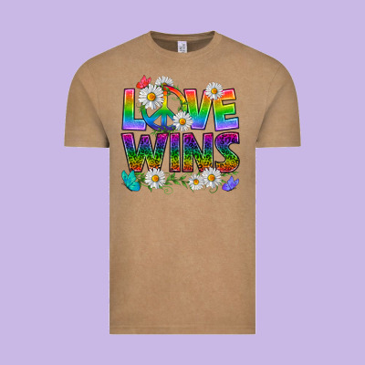 Pride Lgbtq+ Love Wins Vintage Tee Designed By Bundleandbundleshop