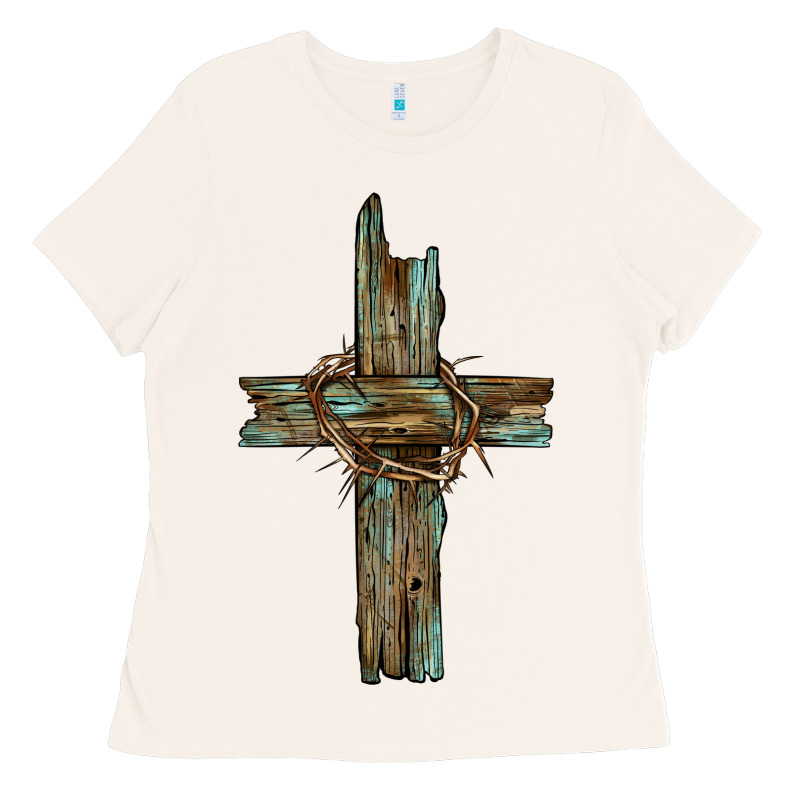 Cross With Thorn Ladies Tee by BarkalooDesign | Teevron