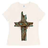 Bone cross with thorn Ladies Tee - BarkalooDesign