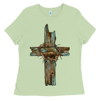 Matcha cross with thorn Ladies Tee - BarkalooDesign
