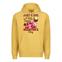 Antique Gold just a girl who loves valentine's day Premium Hoodie - OliviaCreatesArt