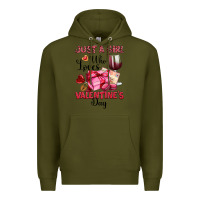 Army Green just a girl who loves valentine's day Premium Hoodie - OliviaCreatesArt