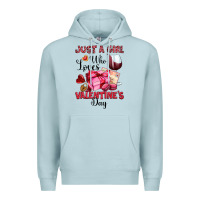 Blue Mist just a girl who loves valentine's day Premium Hoodie - OliviaCreatesArt